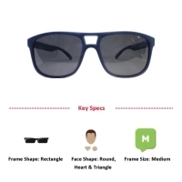 Grey Navy Rectangle Sunglasses 21833P