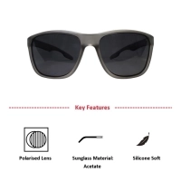 Grey Rectangle Sunglasses 21836P