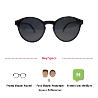 Grey Black Round Sunglasses 21840P