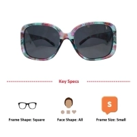 Red Print Square Sunglasses 41425P