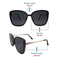 Grey Purple Cat Eye Sunglasses 41435P