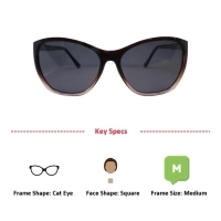 Crystal Brown Peach Cat Eye Sunglasses 41442P