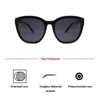 Grey Black Cat Eye Sunglasses 41443P