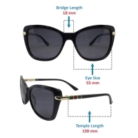 Grey Black Cat Eye Sunglasses 41446P