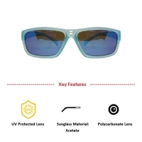 Black Green Rectangle Sunglasses 51206