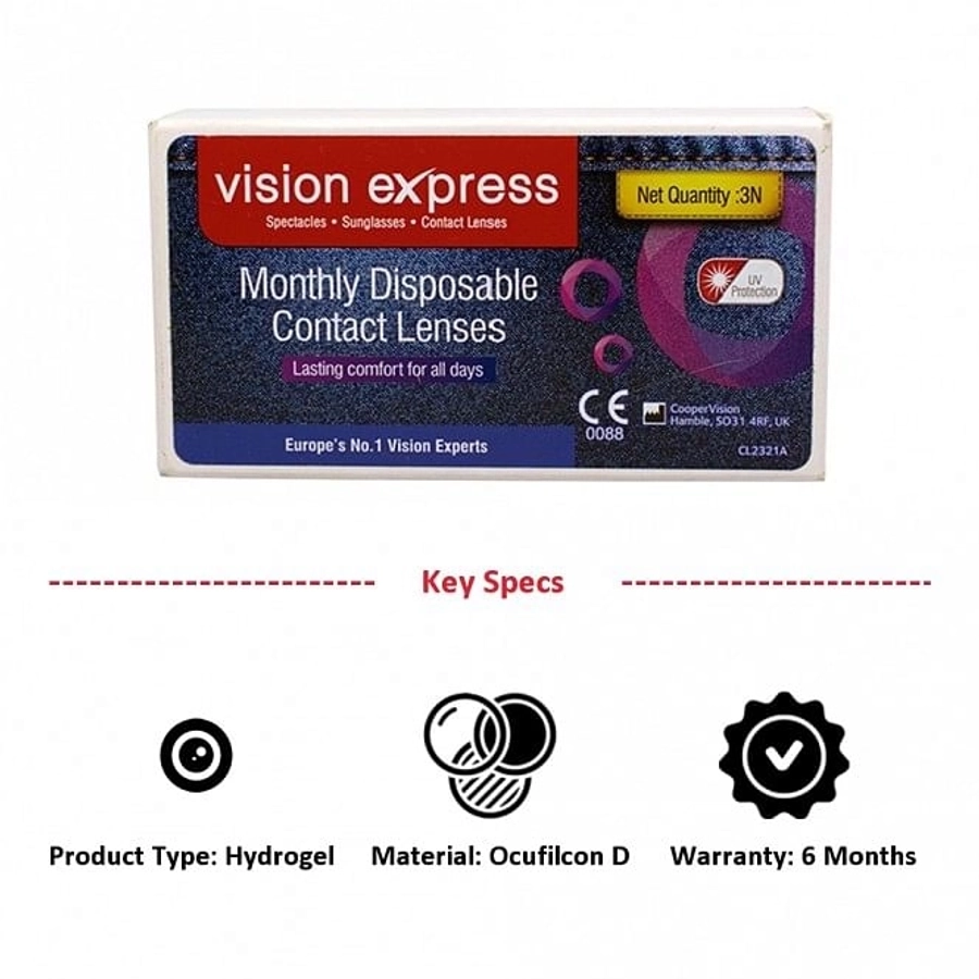 Monthly Hydrogel Contact Lenses (3 Lens Pack)