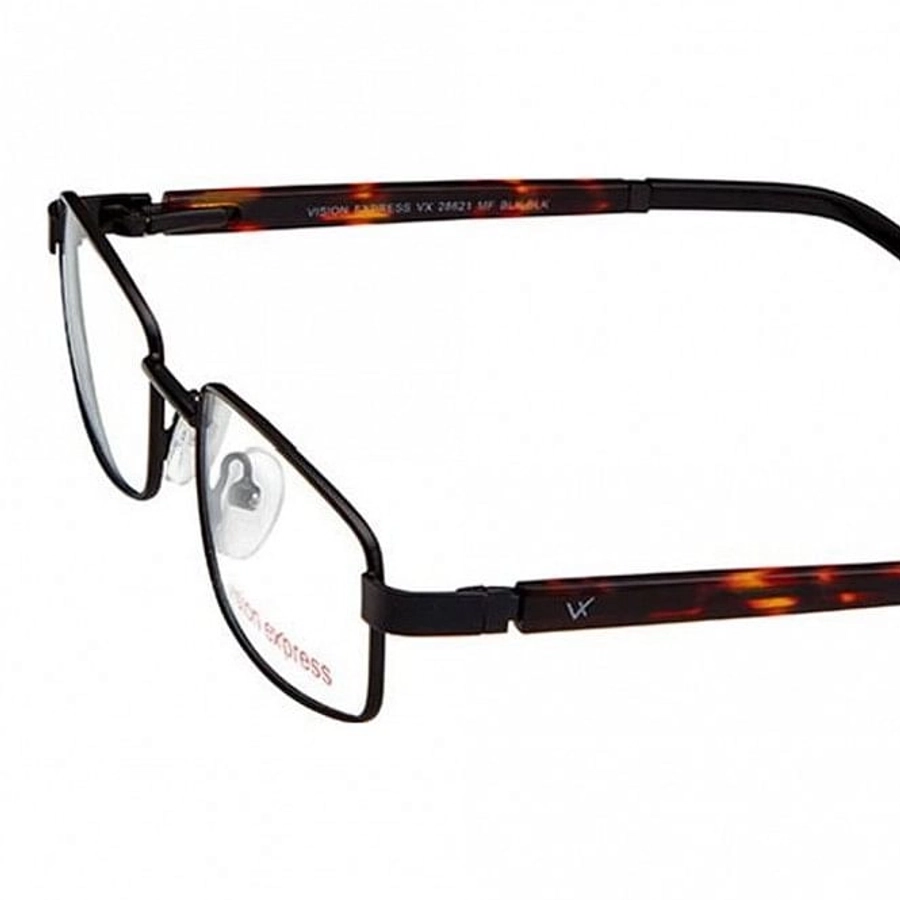 Full Rim Metal Rectangle Black Medium Vision Express 28621 Eyeglasses