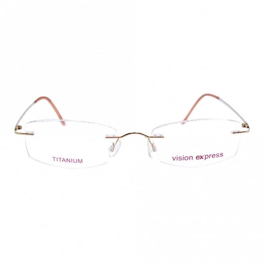 Rimless Titanium Rectangle Gold Medium Vision Express 11915 Eyeglasses