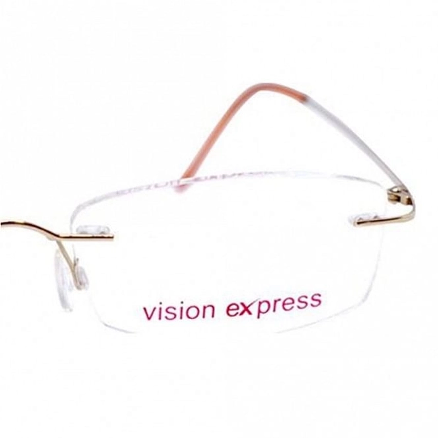 Rimless Titanium Rectangle Gold Medium Vision Express 11915 Eyeglasses