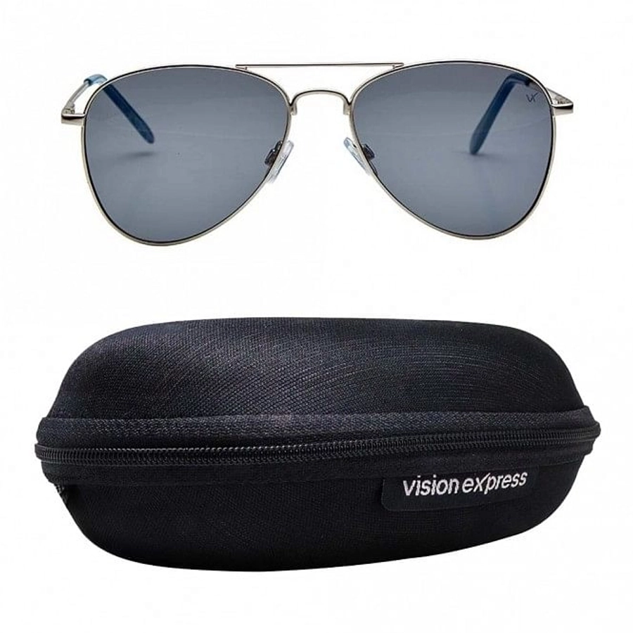 Aviator Polarised Lens Grey Solid Full Rim Medium Vision Express 21325P Sunglasses