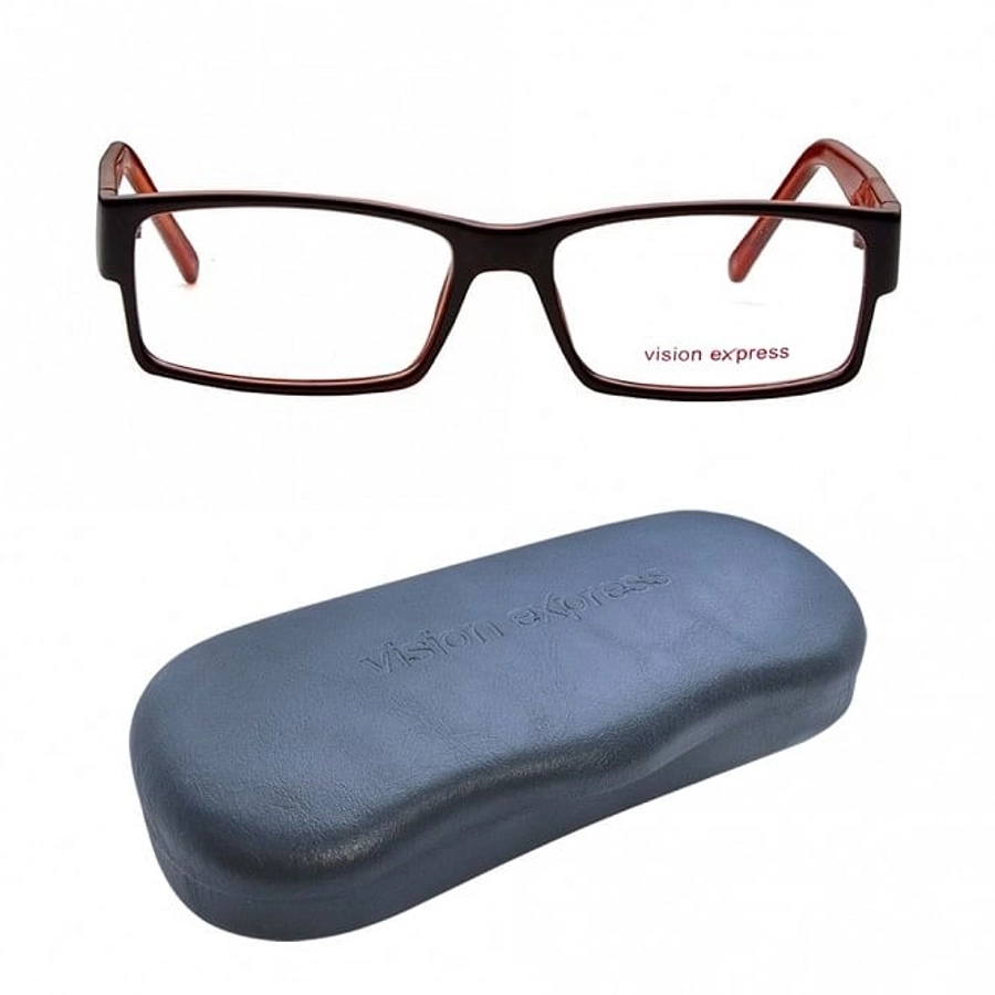Full Rim Polycarbonate Rectangle Brown Large Vision Express 28971 Eyeglasses