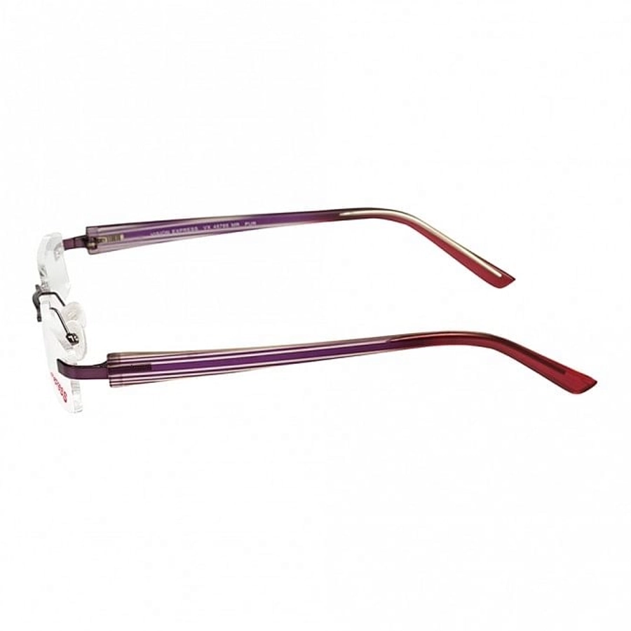 Blue Shield (Zero Power) Computer Glasses: Rimless Rectangle Purple Metal Small 48785