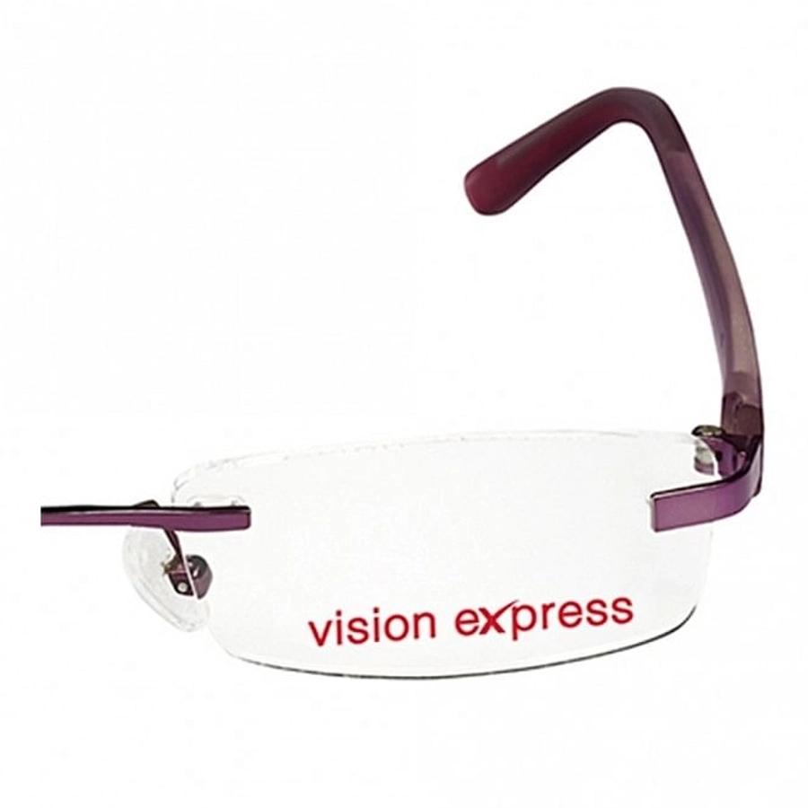 Blue Shield (Zero Power) Computer Glasses: Rimless Rectangle Purple Metal Small 48785