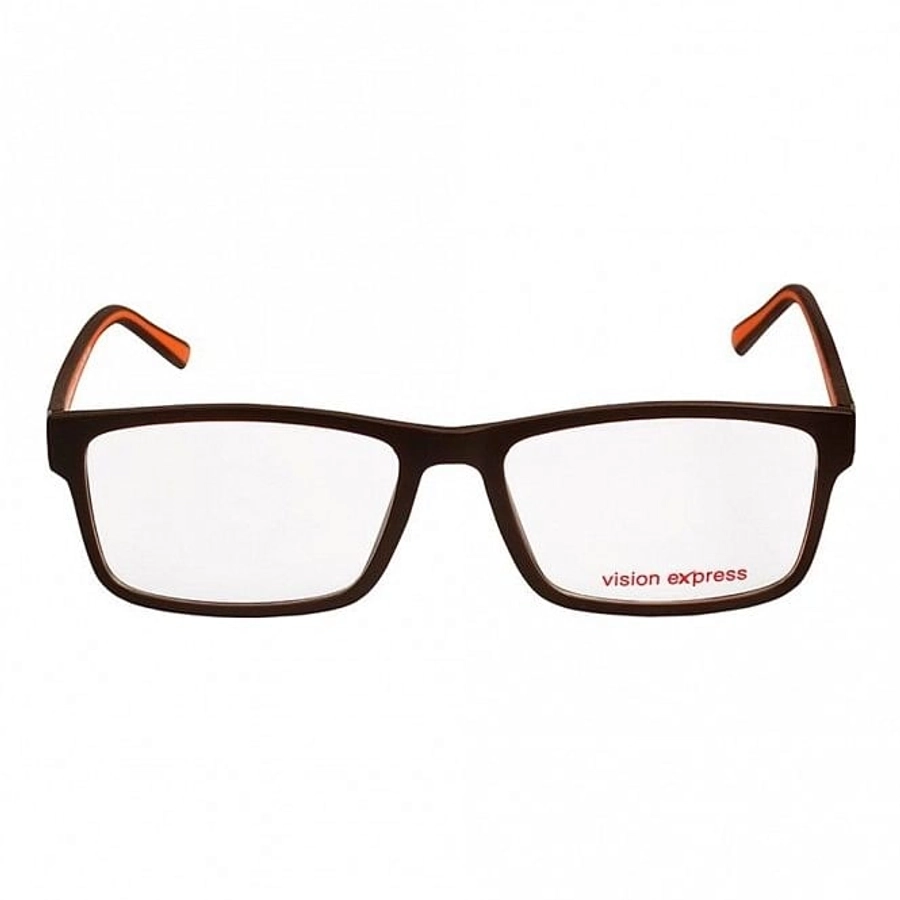 Blue Shield (Zero Power) Computer Glasses: Full Rim Rectangle Brown TR90 Small 29109