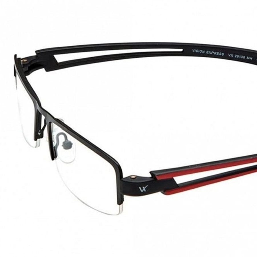 Half Rim Metal Wrap Black Medium Vision Express 29136 Eyeglasses