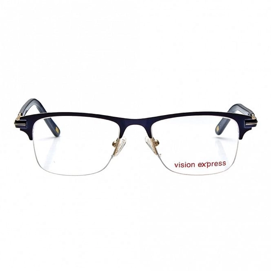 Half Rim Metal Rectangle Blue Medium Vision Express 29151 Eyeglasses