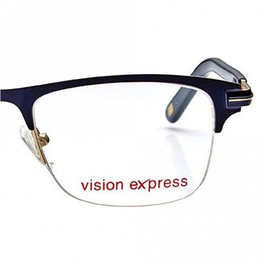 Half Rim Metal Rectangle Blue Medium Vision Express 29151 Eyeglasses