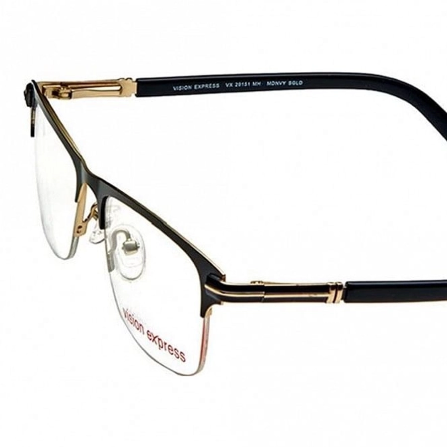Half Rim Metal Rectangle Blue Medium Vision Express 29151 Eyeglasses