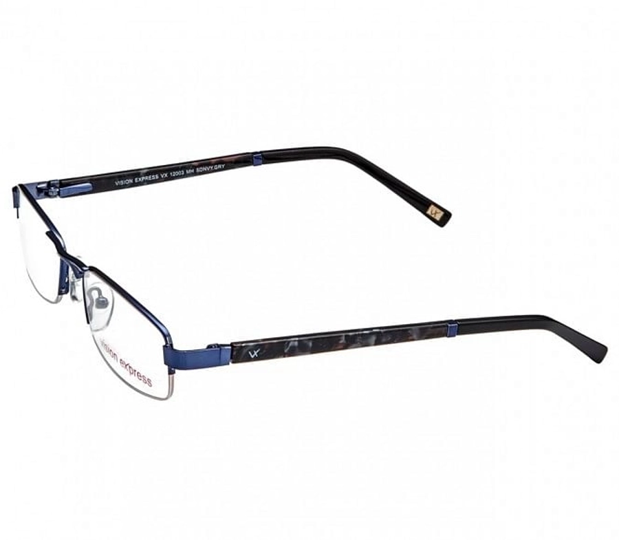 Half Rim Metal Rectangle Blue Medium Vision Express 12003 Eyeglasses
