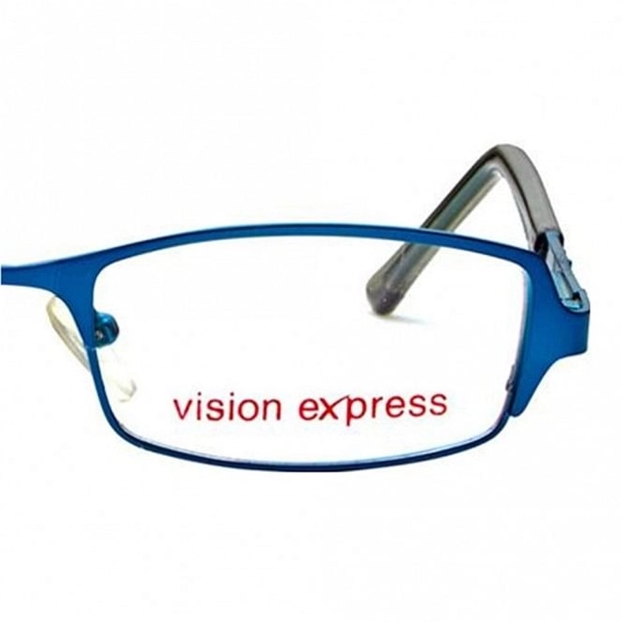 Full Rim Metal Rectangle Blue Medium Vision Express 29161 Eyeglasses