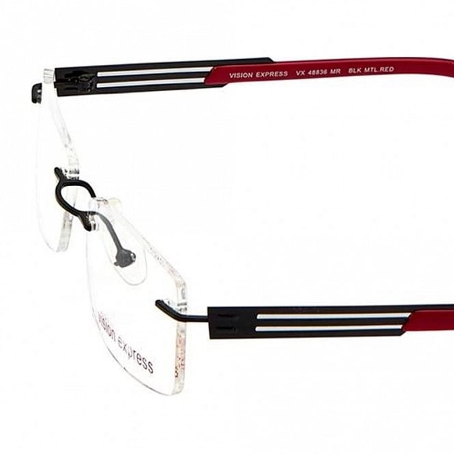 Rimless Metal Rectangle Black Medium Vision Express 48836 Eyeglasses