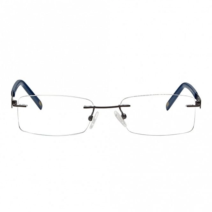 Rimless Metal Rectangle Gun Metal Medium Vision Express 48836 Eyeglasses