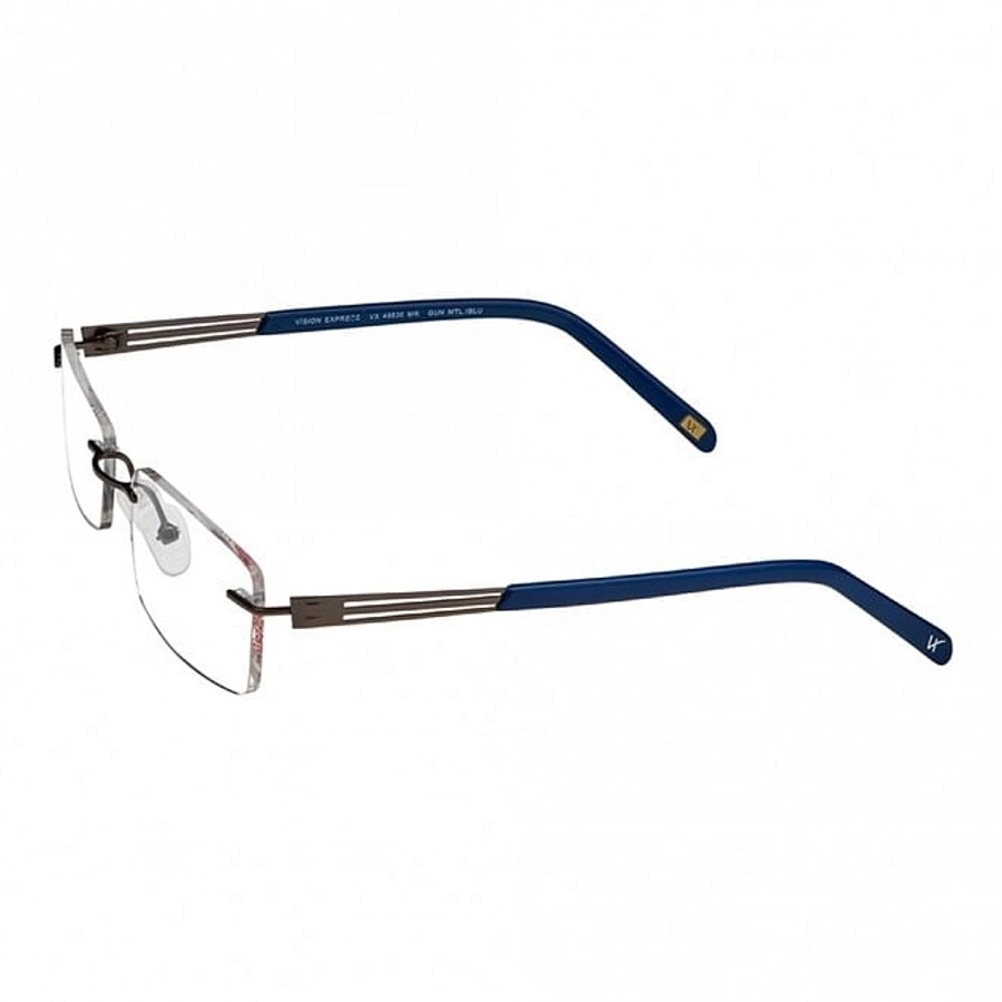 Rimless Metal Rectangle Gun Metal Medium Vision Express 48836 Eyeglasses