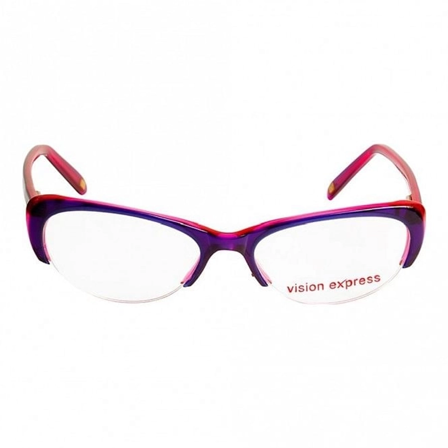 Blue Shield (Zero Power) Computer Glasses: Half Rim Almond Purple Acetate Small 48889