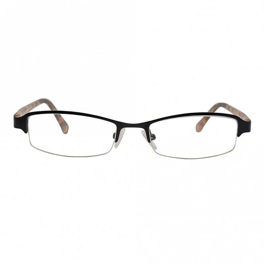 Half Rim Metal Rectangle Black Medium Vision Express 48893 Eyeglasses