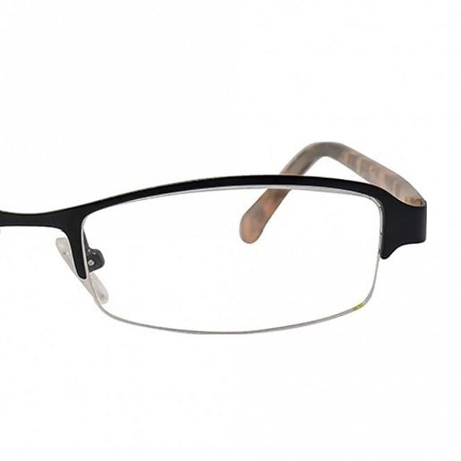 Half Rim Metal Rectangle Black Medium Vision Express 48893 Eyeglasses