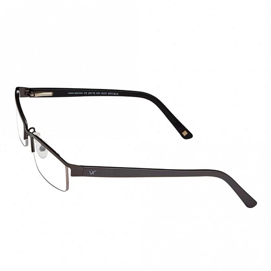 Half Rim Stainless Steel Rectangle Gun Metal Medium Vision Express 29178 Eyeglasses