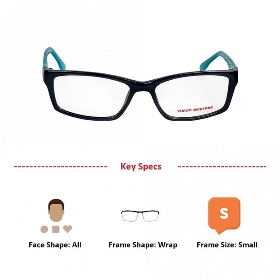 Blue Shield (Zero Power) Computer Glasses: Full Rim Wrap Black Acetate Men Small 29247
