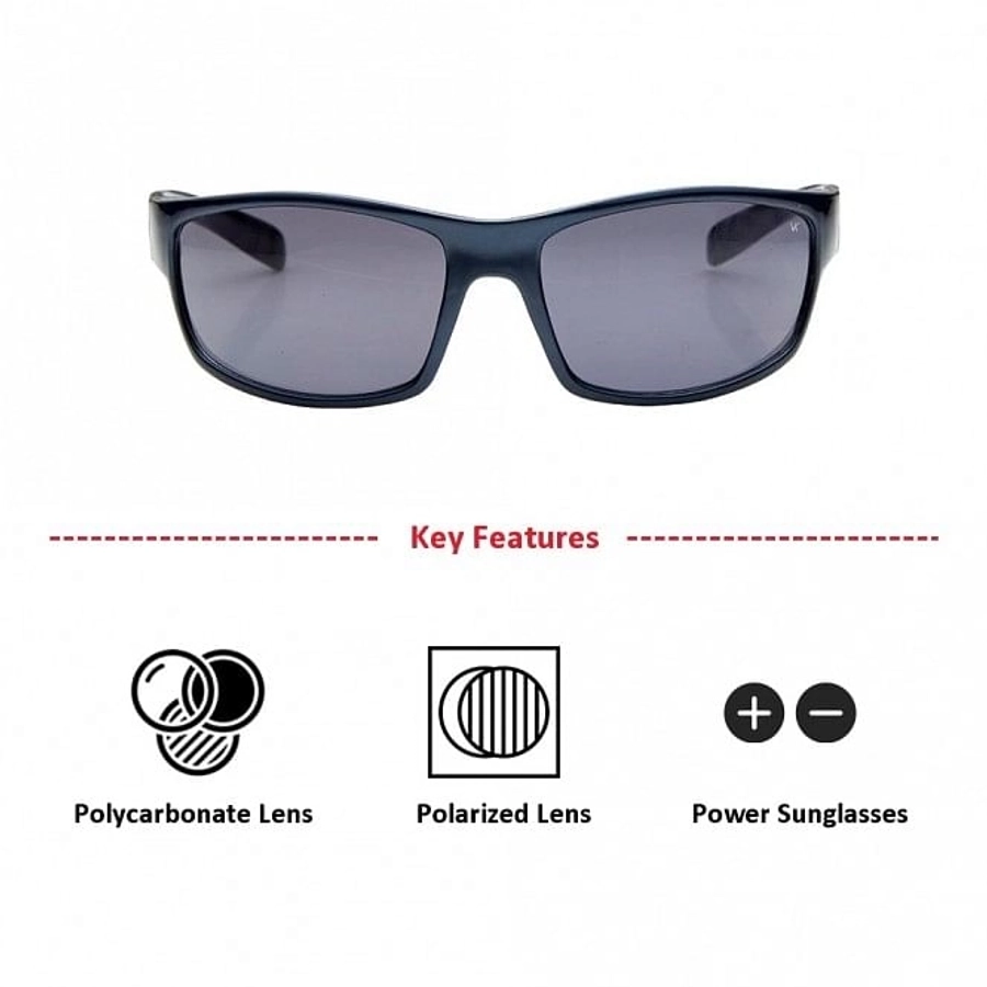 Buy Rectangle Polarised Lens Grey Solid Full Rim Medium Vision Express 21570P Sunglasses Online