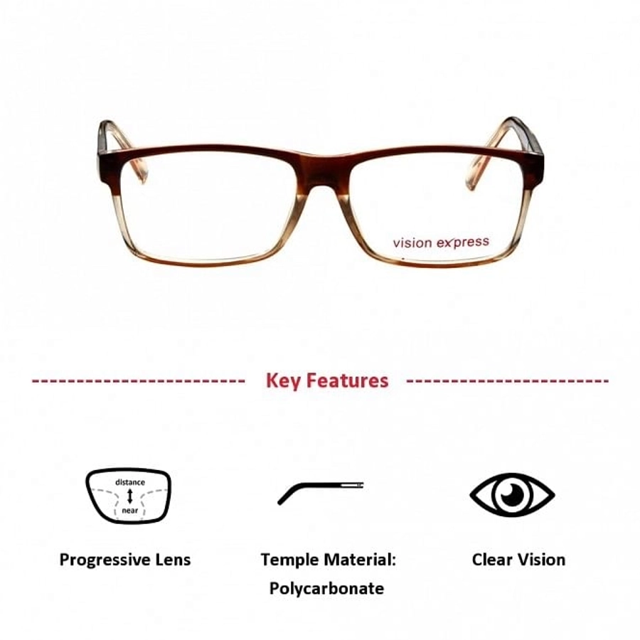 Full Rim Polycarbonate Rectangle Grey Large Vision Express 12011 Eyeglasses