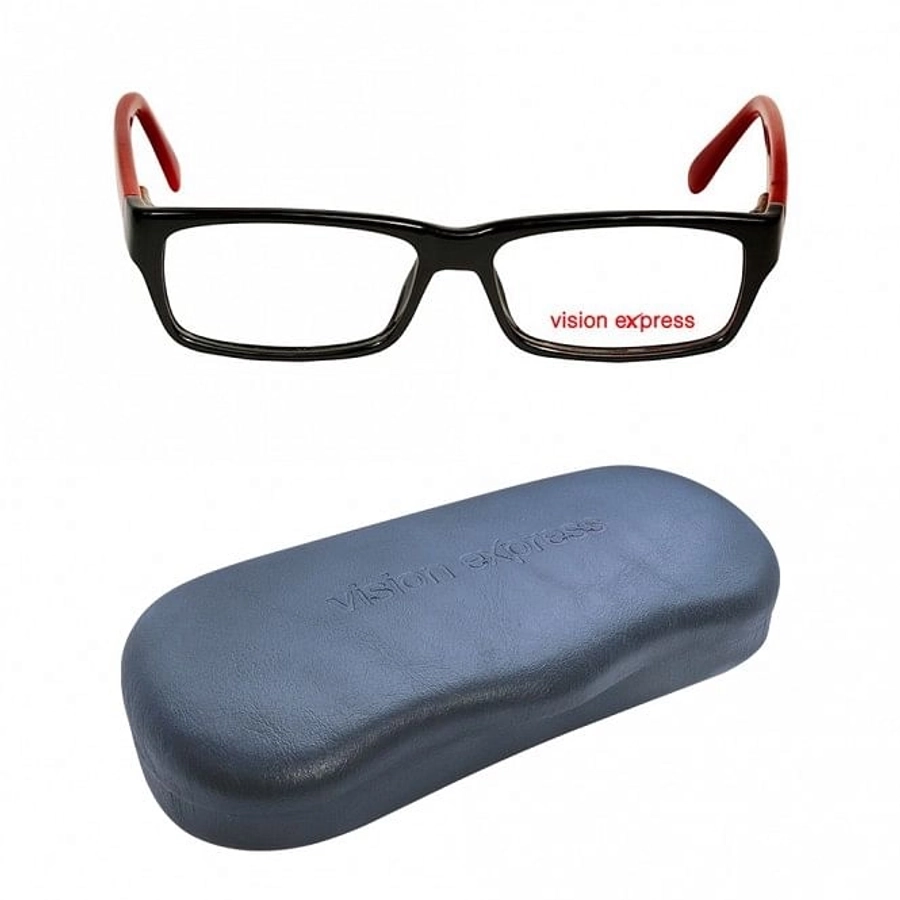 Full Rim Polycarbonate Rectangle Black Medium Vision Express 29271 Eyeglasses