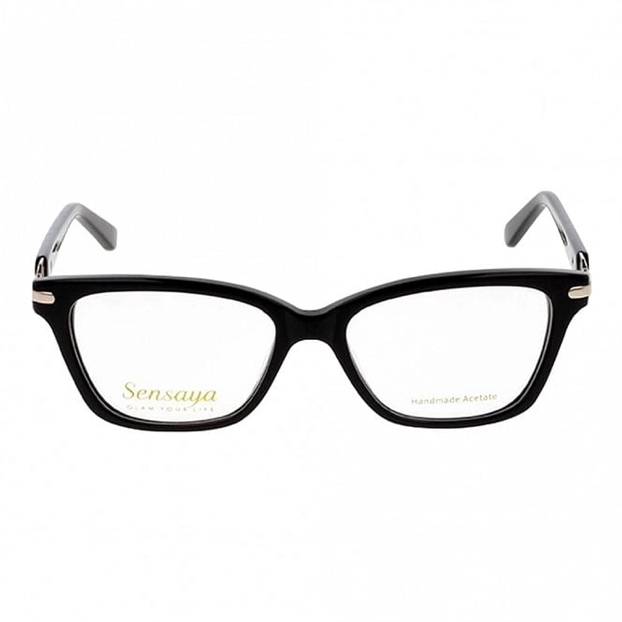 Blue Shield (Zero Power) Computer Glasses: Full Rim Rectangle Black Acetate Small SEN29 