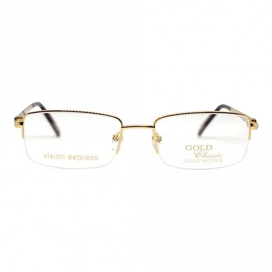 Half Rim Gold Plated Square Gold Medium Vision Express 12013 Eyeglasses