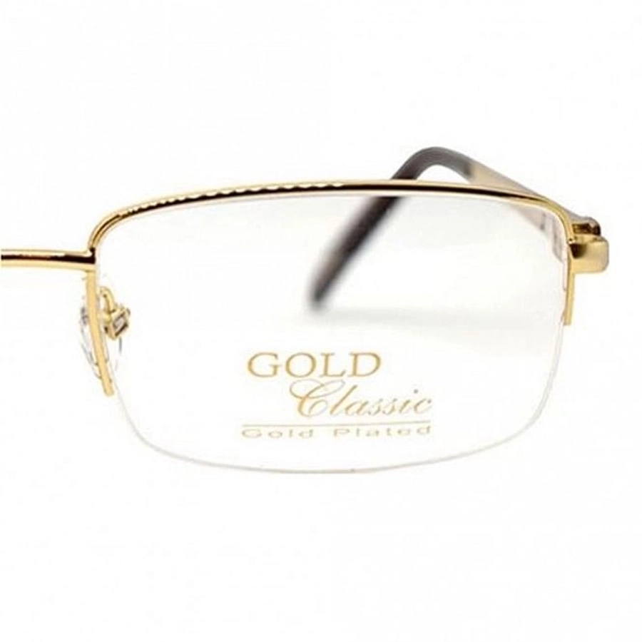Half Rim Gold Plated Square Gold Medium Vision Express 12013 Eyeglasses