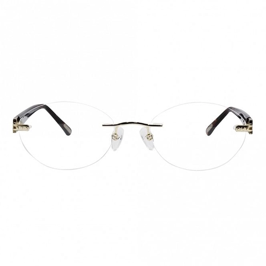 Rimless Gold Plated Rectangle Gold Medium Vision Express 31603 Eyeglasses