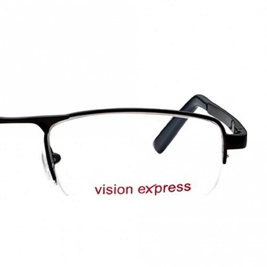 Half Rim Metal Rectangle Black Medium Vision Express 12004 Eyeglasses
