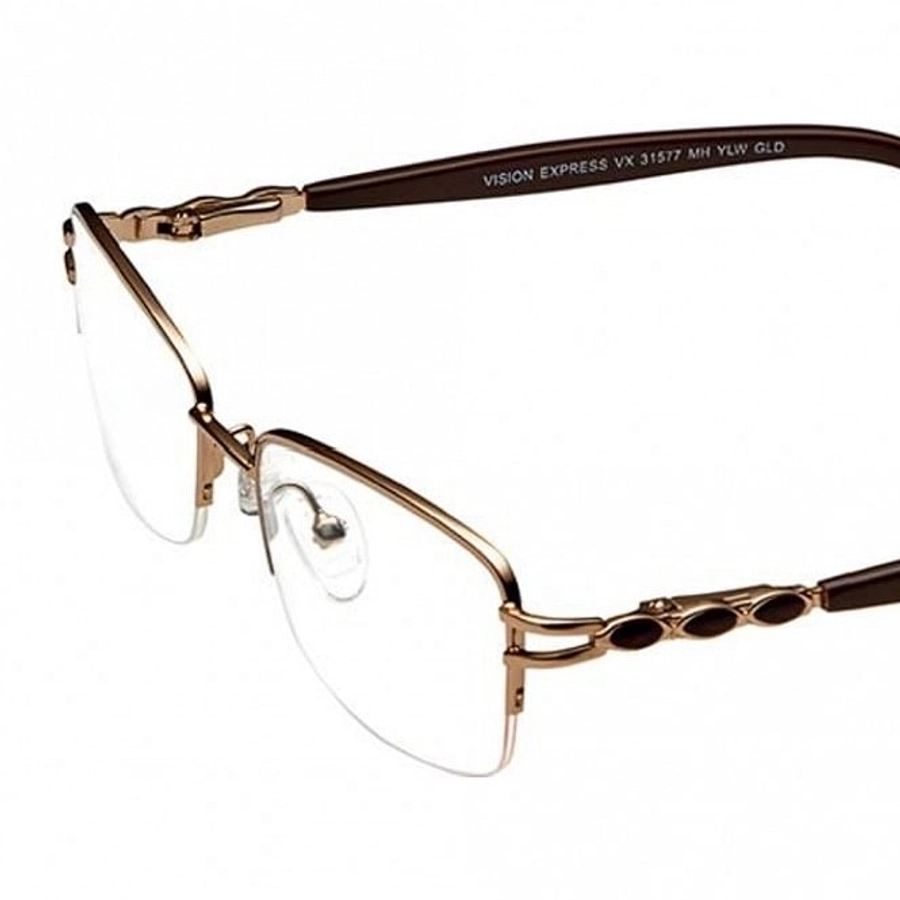 Half Rim Metal Rectangle Gold Medium Vision Express 31577 Eyeglasses