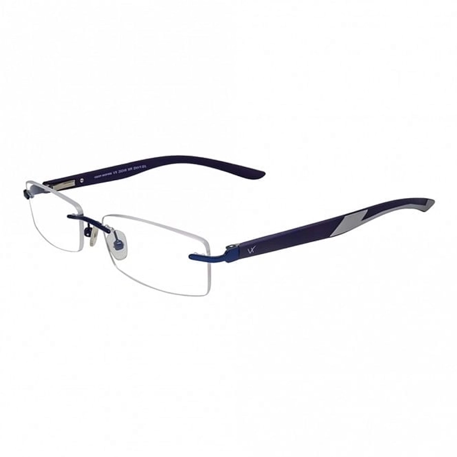 Rimless Brass Rectangle Blue Medium Vision Express 29346 Eyeglasses