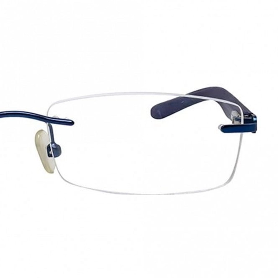 Rimless Brass Rectangle Blue Medium Vision Express 29346 Eyeglasses