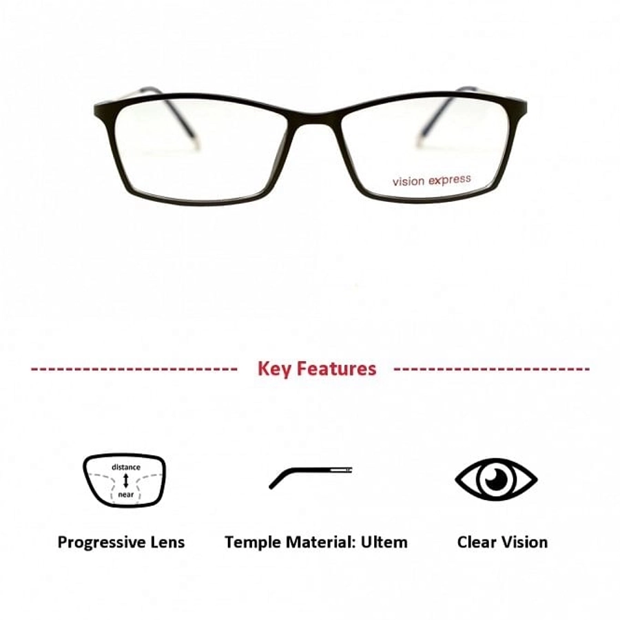 Full Rim Ultem Rectangle Blue Medium Vision Express 29340 Eyeglasses