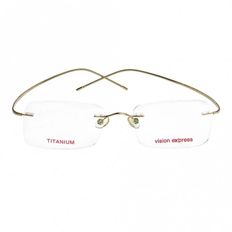 Rimless Titanium Rectangle Gold Men Small Vision Express L1A1MT Eyeglasses