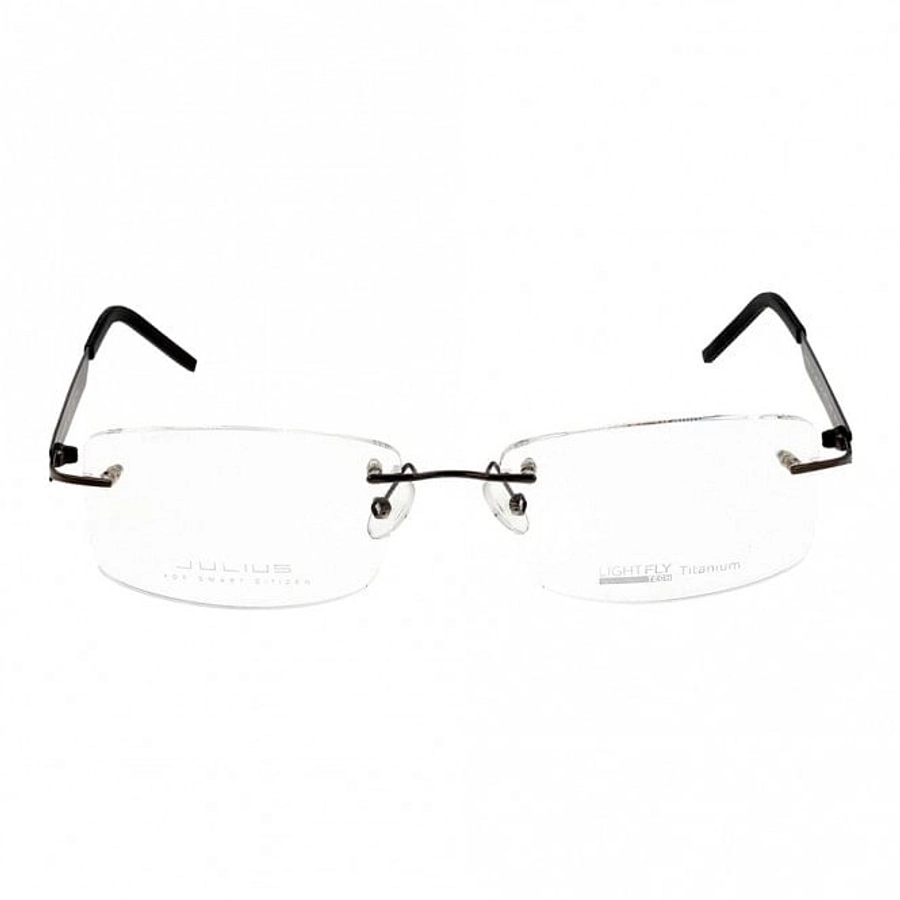 Rimless Metal Rectangle Gun Metal Large Light Fly JUAM01 Eyeglasses