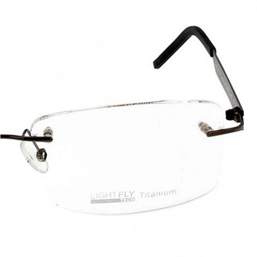 Rimless Metal Rectangle Gun Metal Large Light Fly JUAM01 Eyeglasses