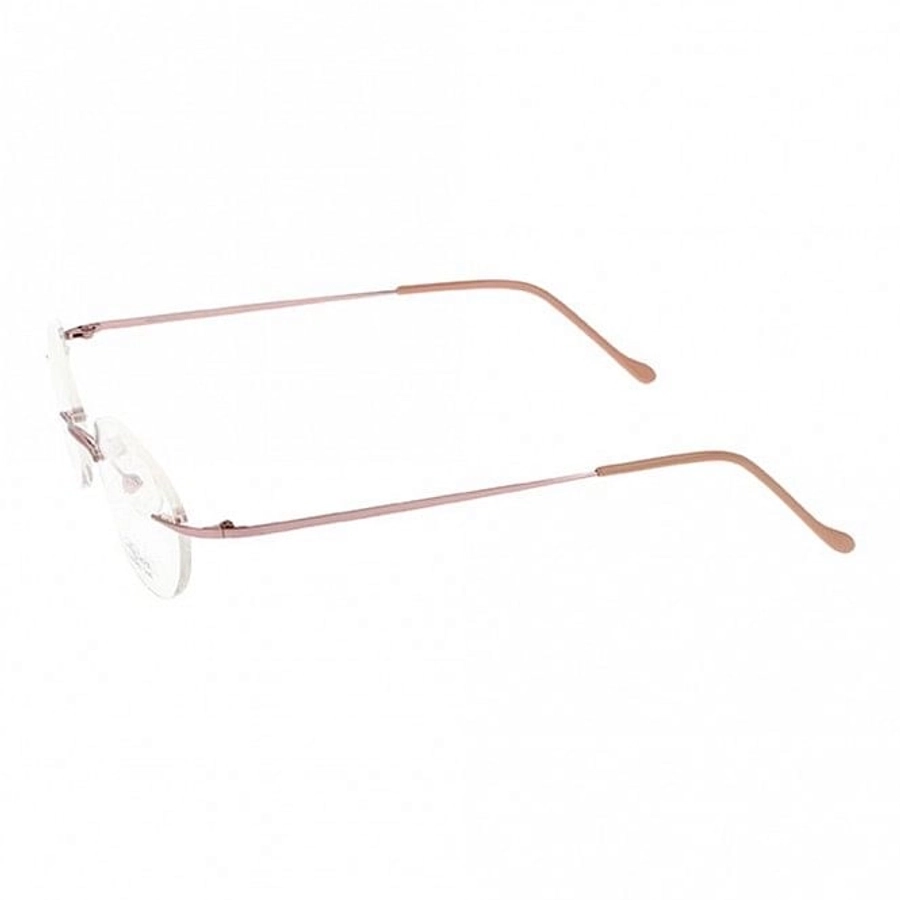 Rimless Stainless Steel Round Pink Medium Light Fly LFBF60 Eyeglasses