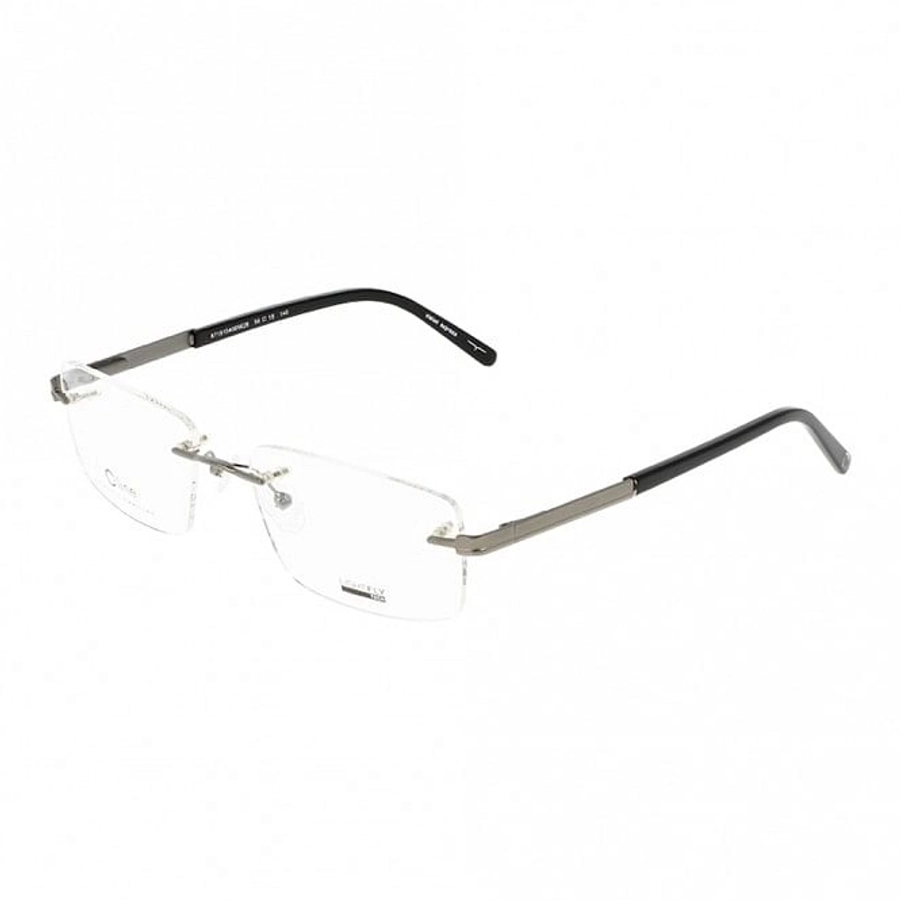 Blue Shield (Zero Power) Computer Glasses: Rimless Rectangle Gun Metal Metal Large LFCM80 