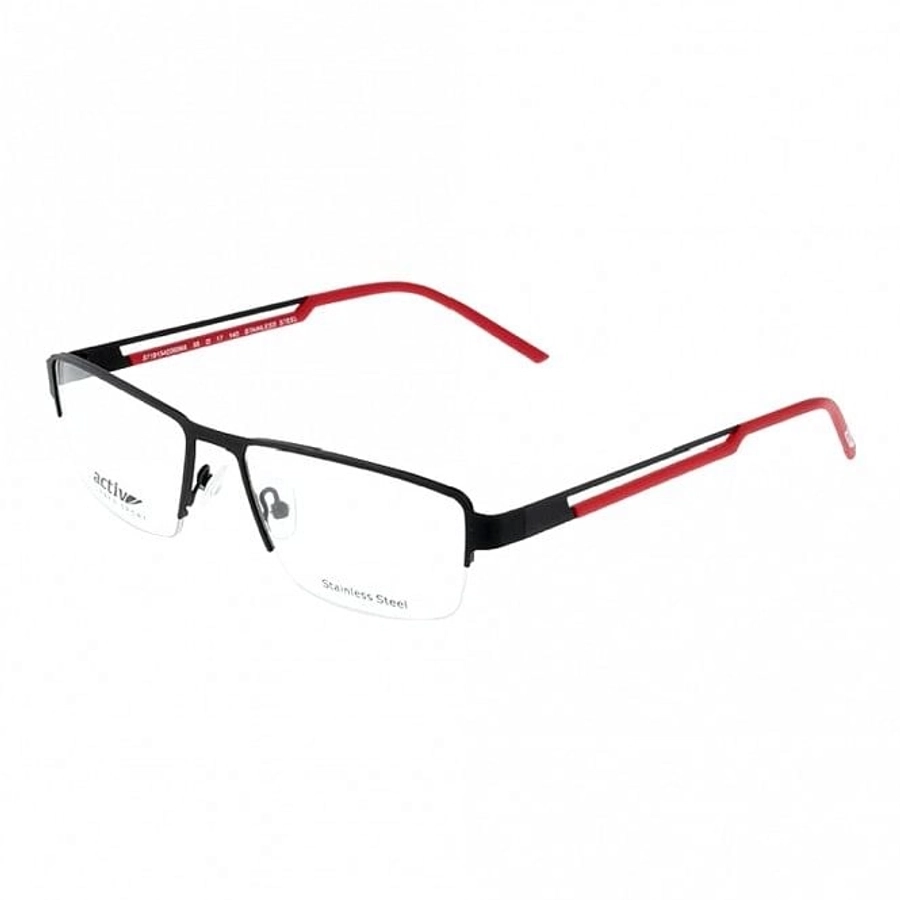 Blue Shield (Zero Power) Computer Glasses: Half Rim Rectangle Black Metal Large ACCM05 
